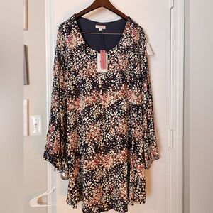 Andree by Unit knee length dress, size 1x, 16-18, plus size, full sleeve